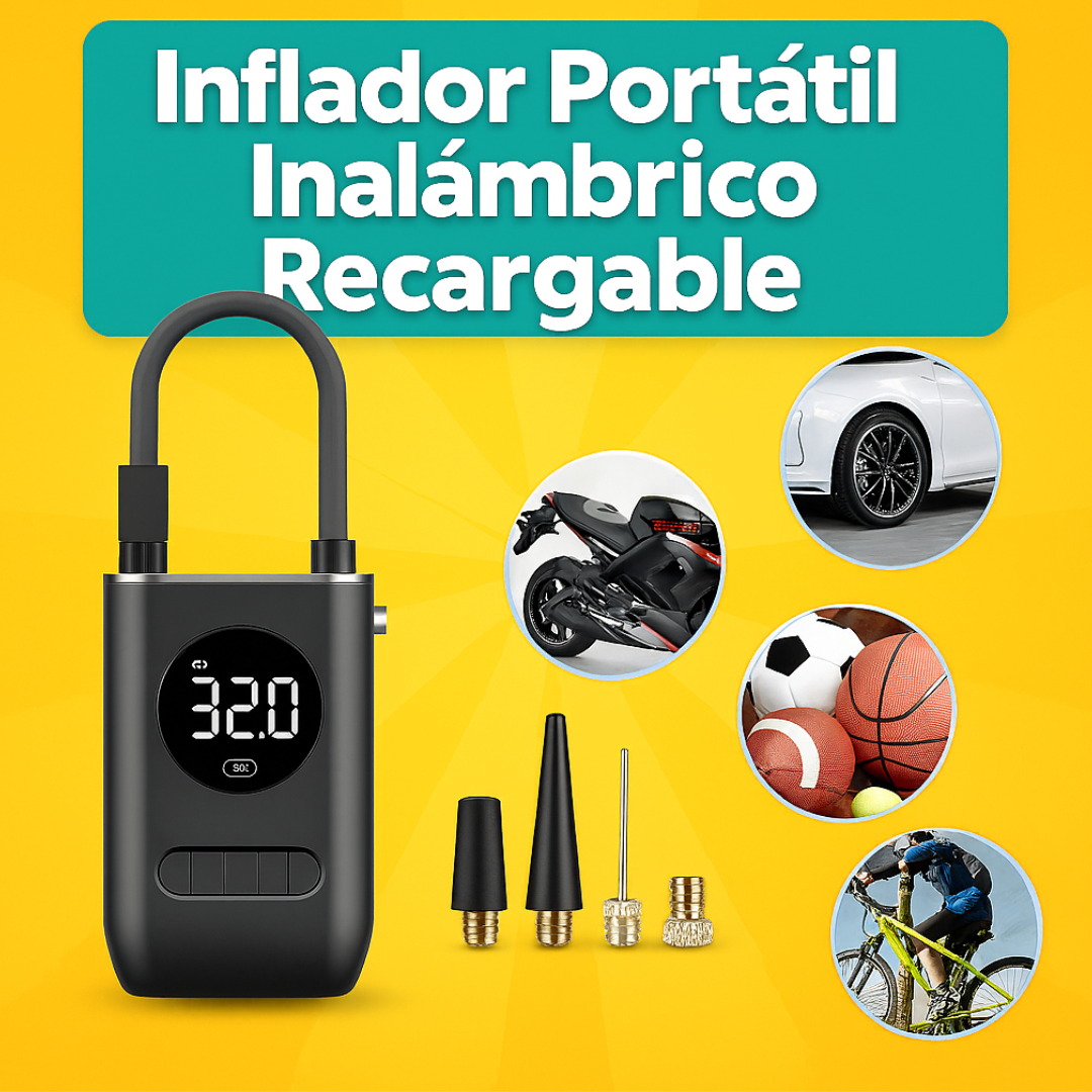 Inflador portátil inalámbrico recargable