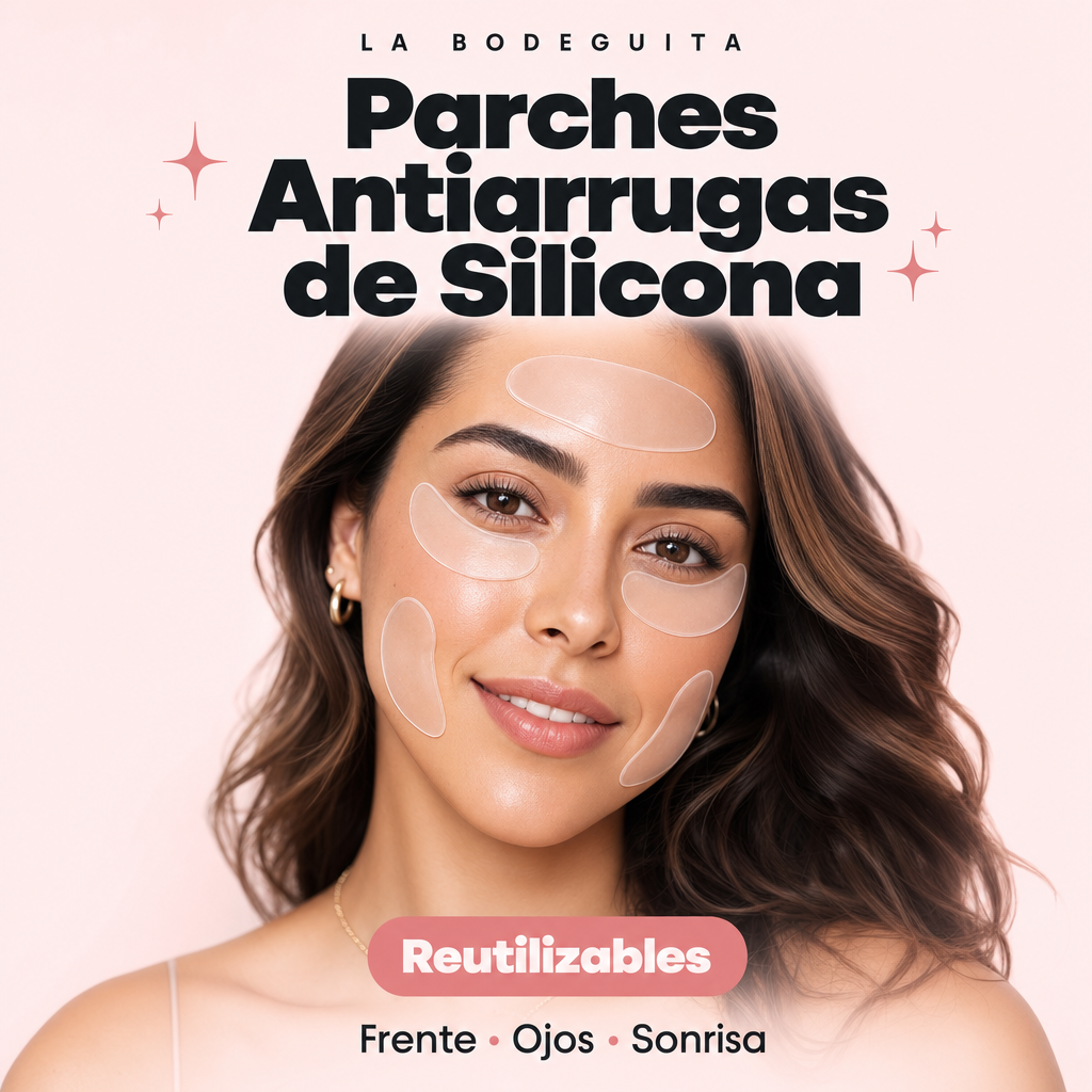 Parches antiarrugas de silicona La Bodeguita, zonas de aplicación en el rostro