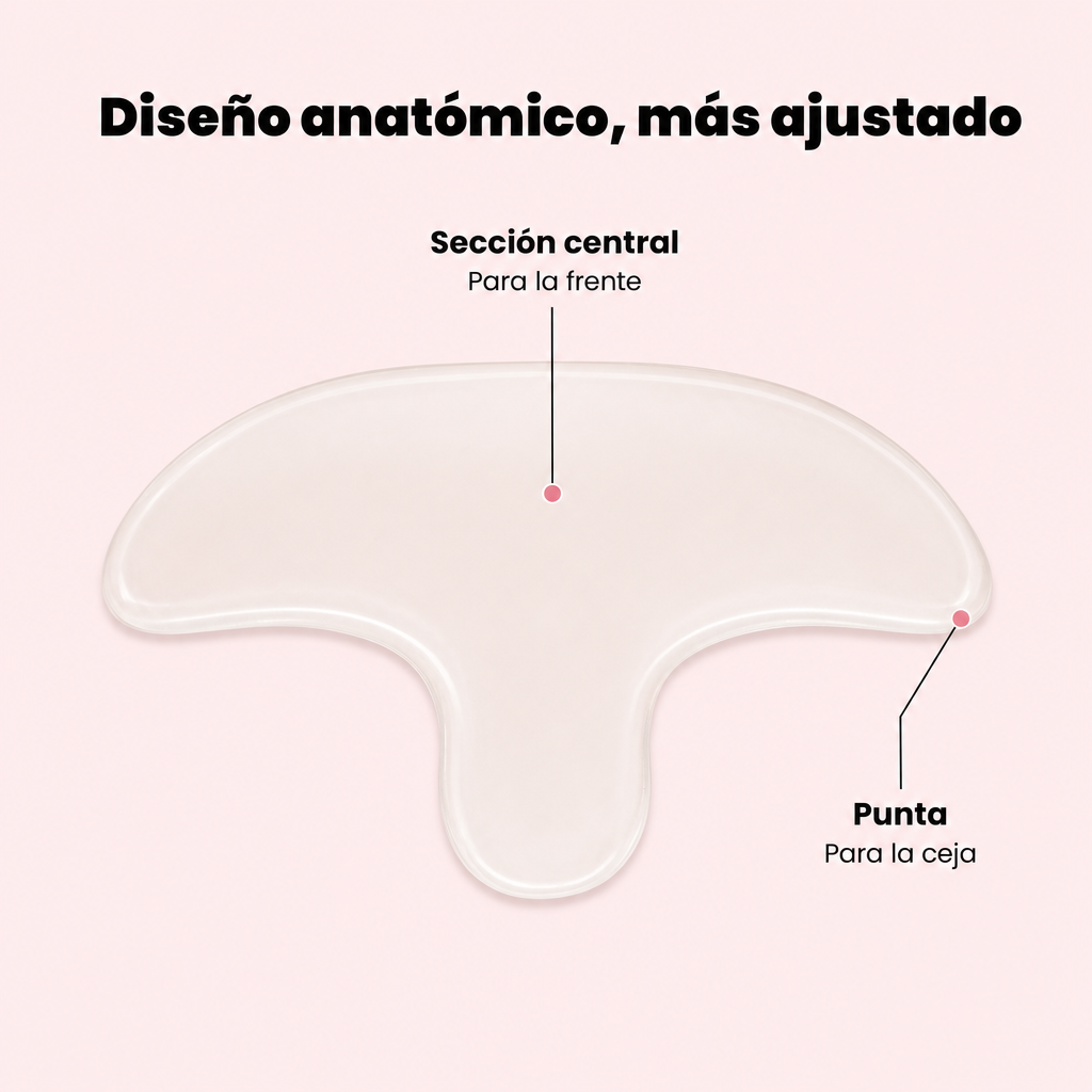 Diseño anatómico del parche para la frente