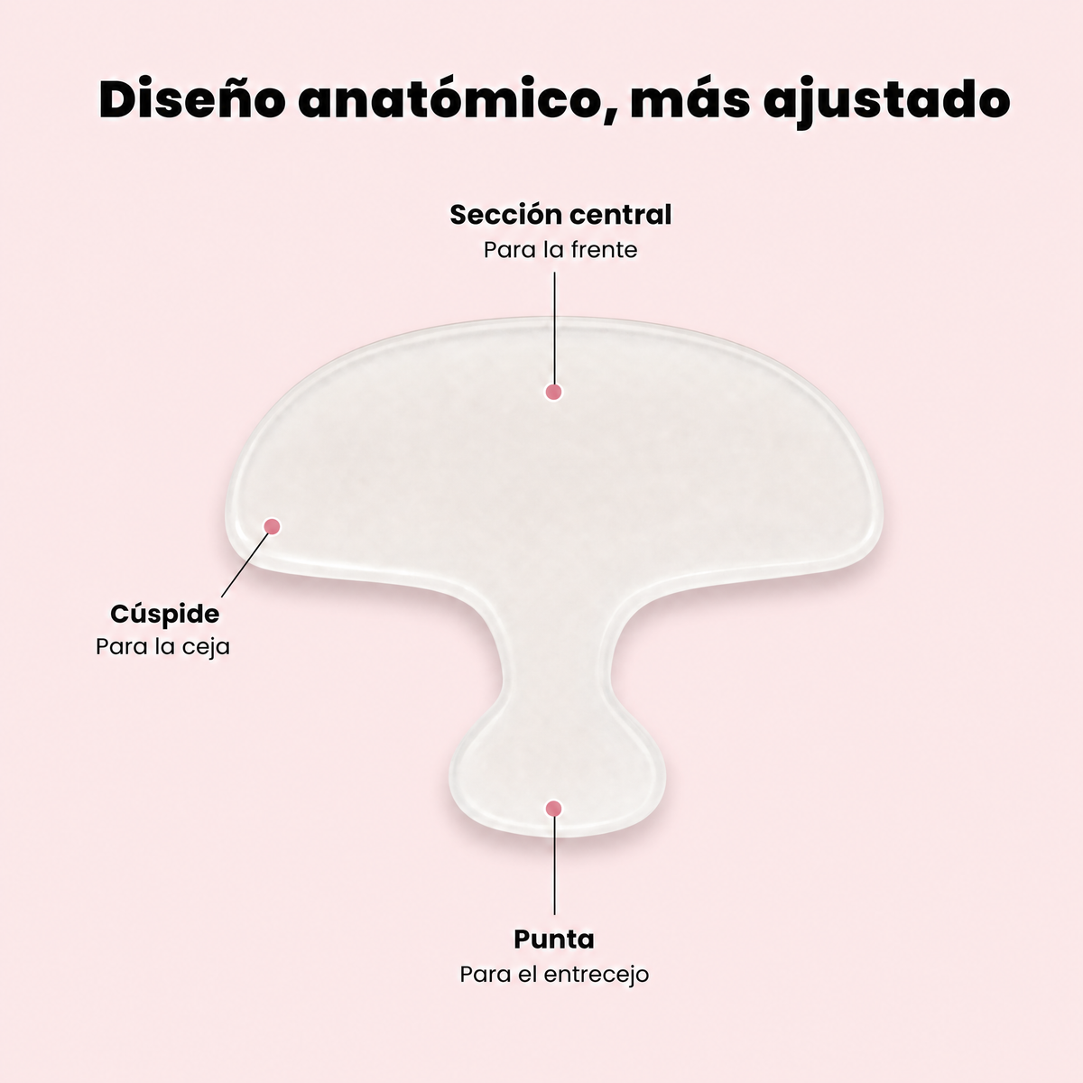 Diseño anatómico del parche para la frente